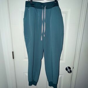 Women's Figs High Waisted Zamora Jogger Scrub Pant in Hydrogen Green